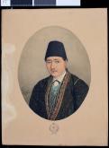 نگارگری چهره جوان صاحب منصب  قاجاری